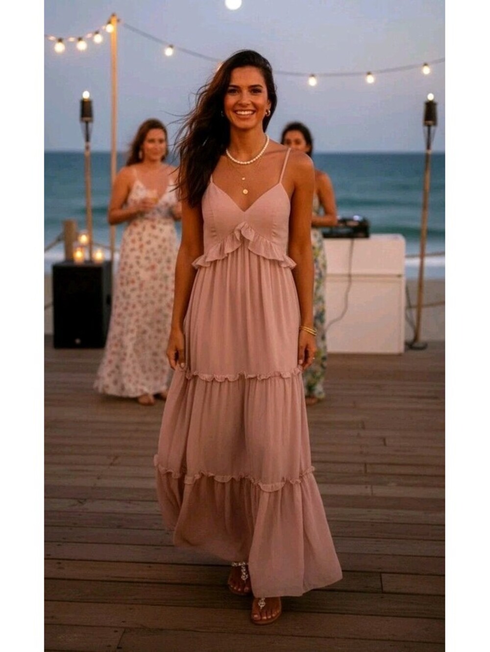 Blush Pink Tiered Chiffon NEW with tags Size